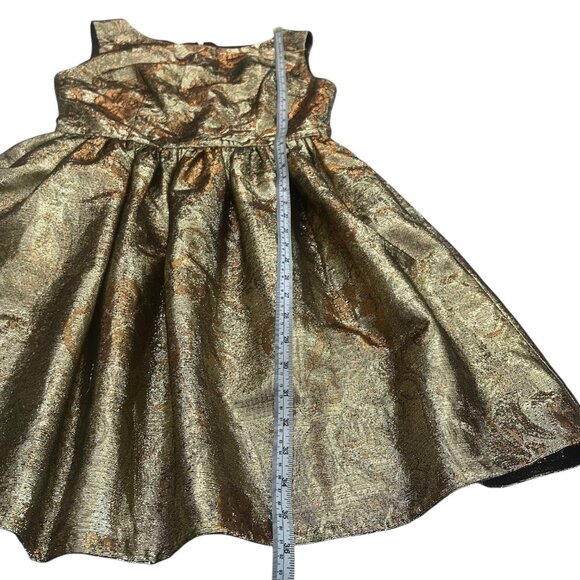Johanna Johnson Metallic Fit & Flare Dress Gold 6 Party Cocktail Holiday NYE - Picture 10 of 10